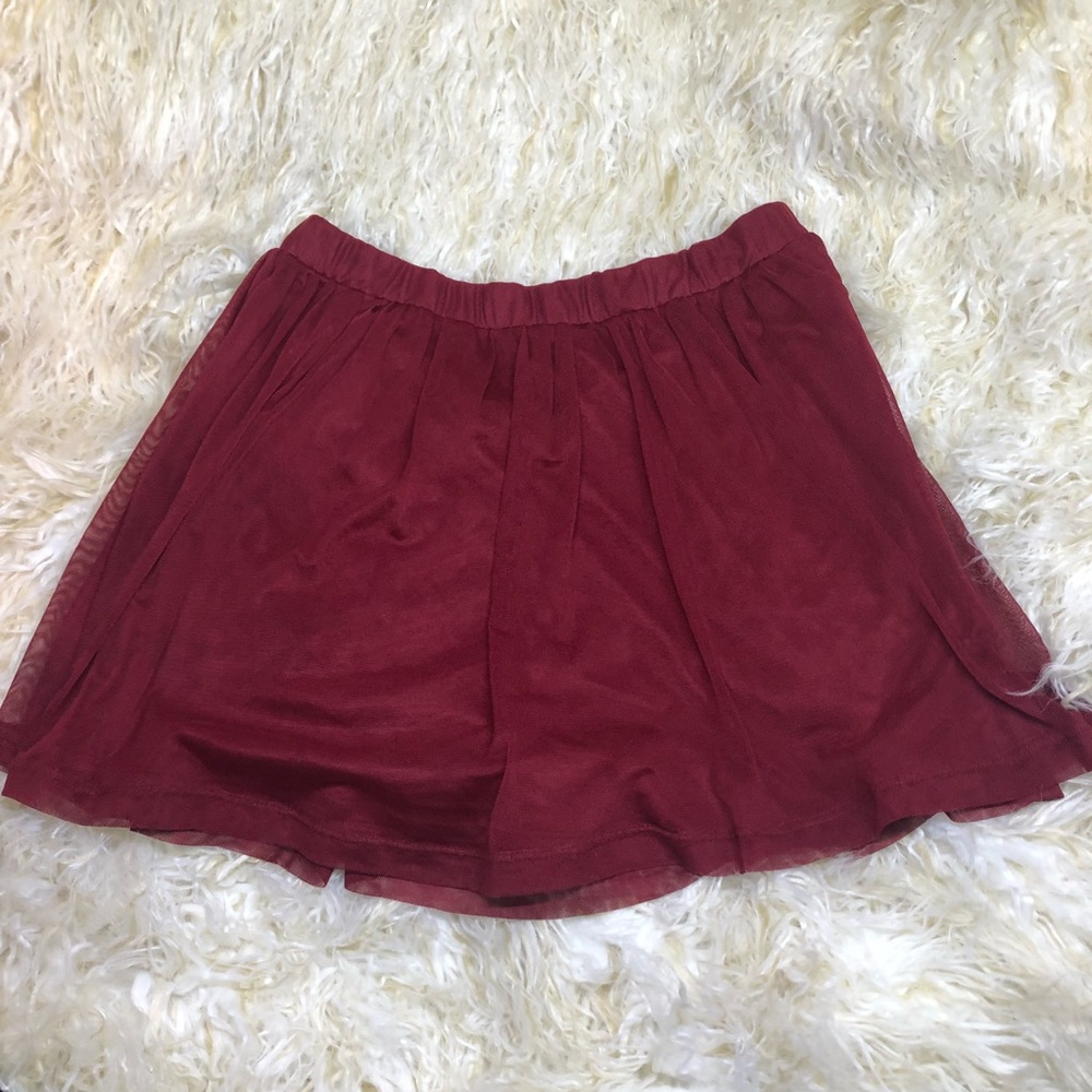 LA Hearts Maroon Skirt
